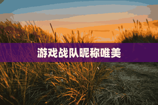 游戏战队昵称唯美